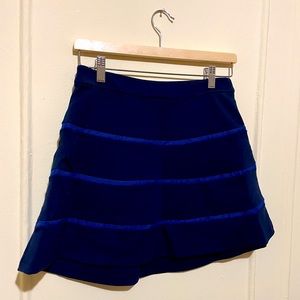 Forever 21 contemporary navy blue A-line mini skirt with blue stripes, size XS